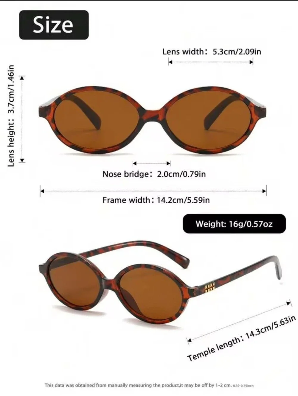 Tortoiseshell Oval Sunglasses - Brown Lenses